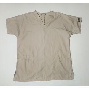 Womens Cherokee Authentic Workwear‎ Short Sleeve Khaki Tan Top Size XS
